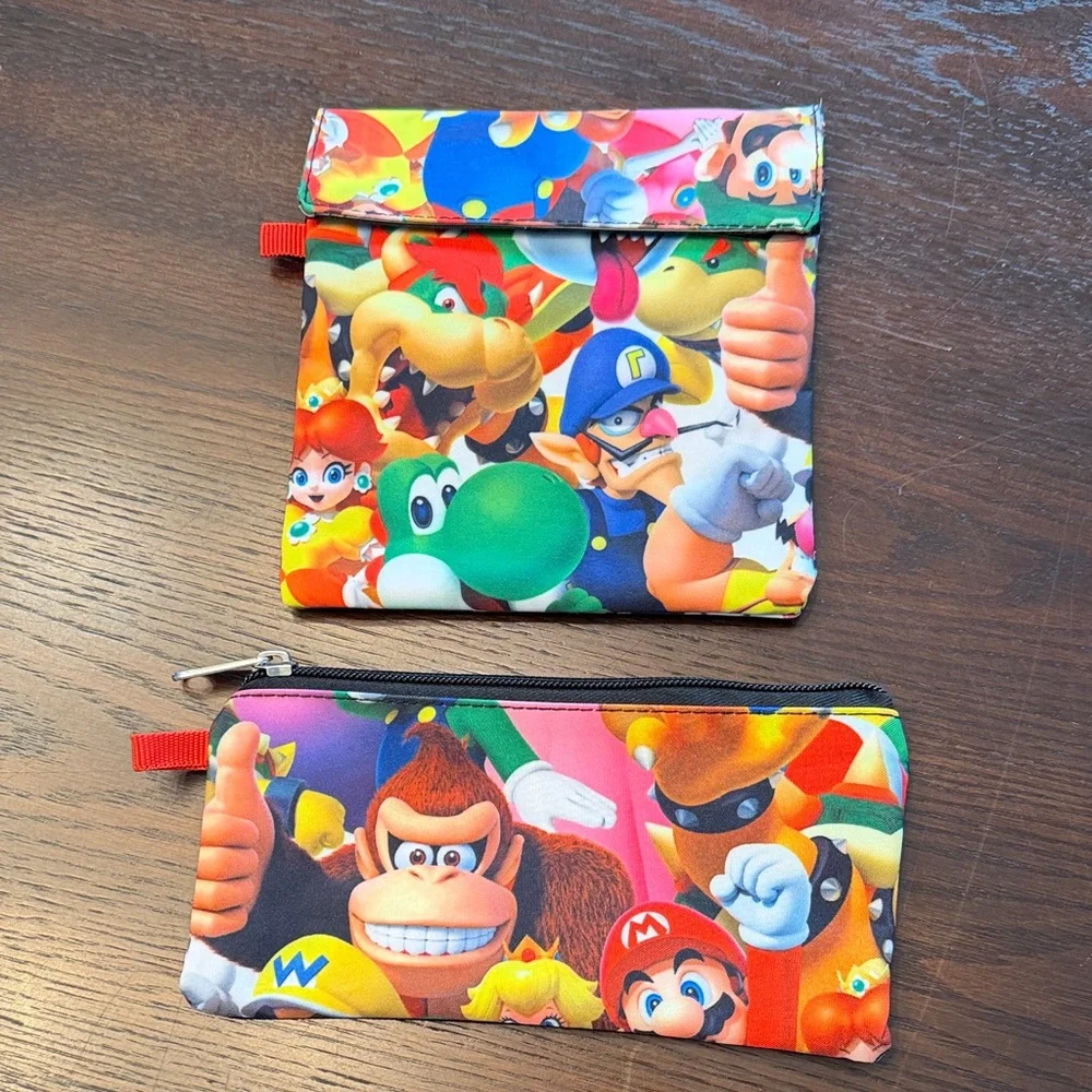 Nintendo Super Mario 4 Pc Backpack Lunch Bag Pencil Case Set Boys School